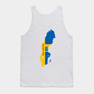 Sweden flag & map Tank Top